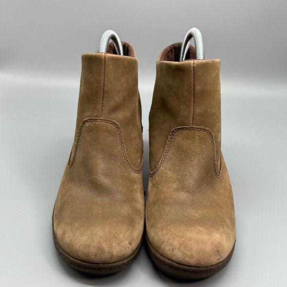 KEEN Akita Women's 8.5 Brown Ankle Boots Wedge Heel Slip-On Round Toe Comfort - Picture 2 of 12